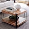 Alaterre Furniture Ryegate Natural Live Edge Solid Wood with Metal Square Coffee Table, Natural AWCC1320 - alternate 3